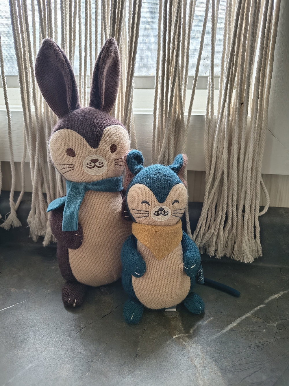 Plush Knit Bunny And Mouse - Soft Animal Friends Set